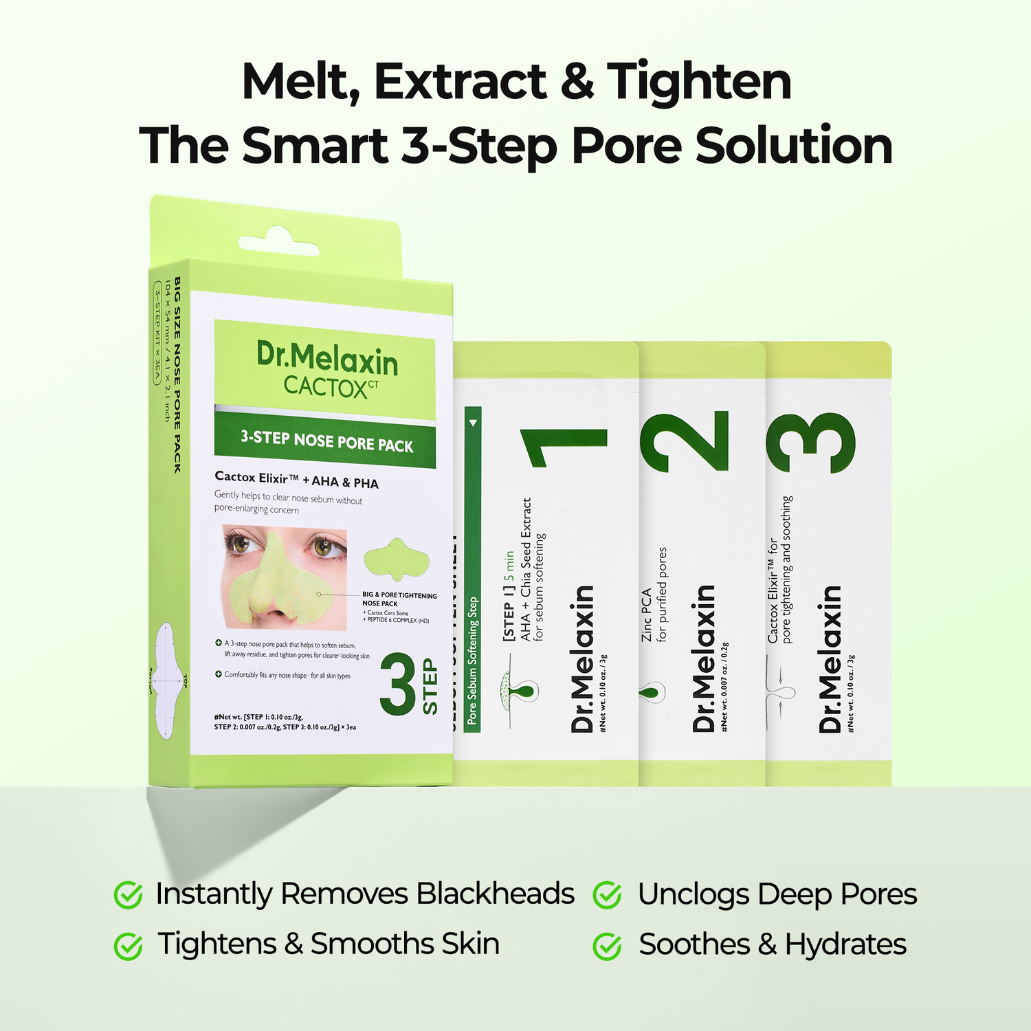 CACTOX 3-Step Nose Mask Pack
